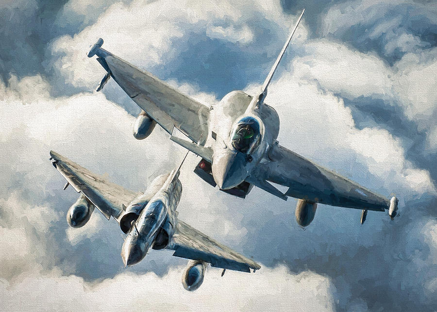 Two Jet Fighters 2 Digital Art by Roy Pedersen