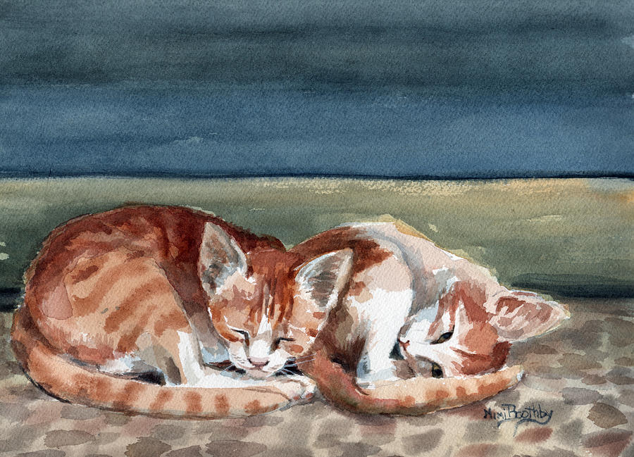 Two kittens Painting by Mimi Boothby