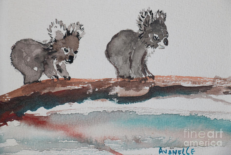 Koala Painting - Two Koalas by Avonelle Kelsey Koala Painting - Two Koalas by Avonelle Kelsey