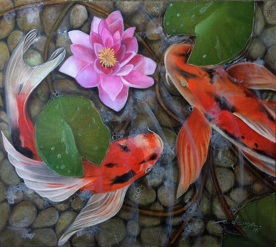 Two koi Painting by Arnildo Danga - Fine Art America