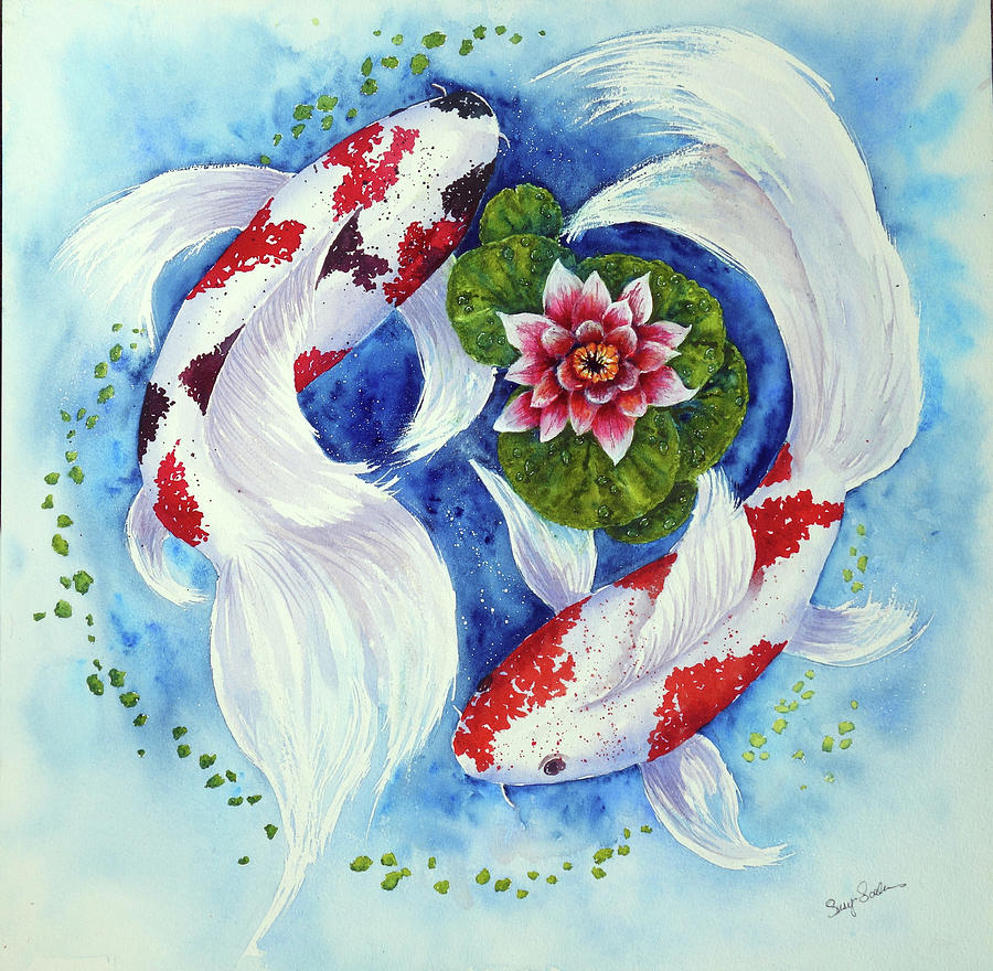 Koi Painting - Two Koi by Susy Soulies