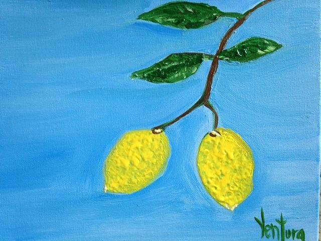 Two Lemons For Karen Painting by Clare Ventura