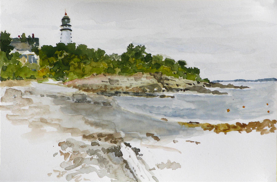 Two Lights Maine Painting by Robert Bissett