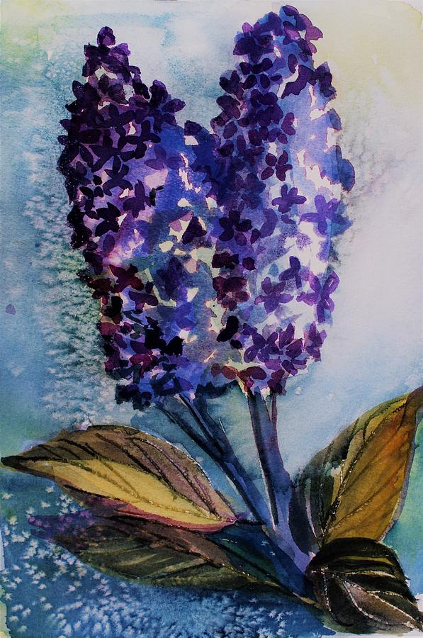 Two Lilacs Painting by Mindy Newman