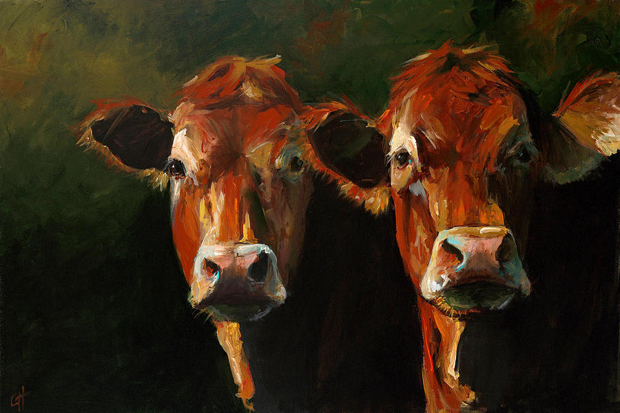Impressionism Painting - Two Limousins by Cari Humphry