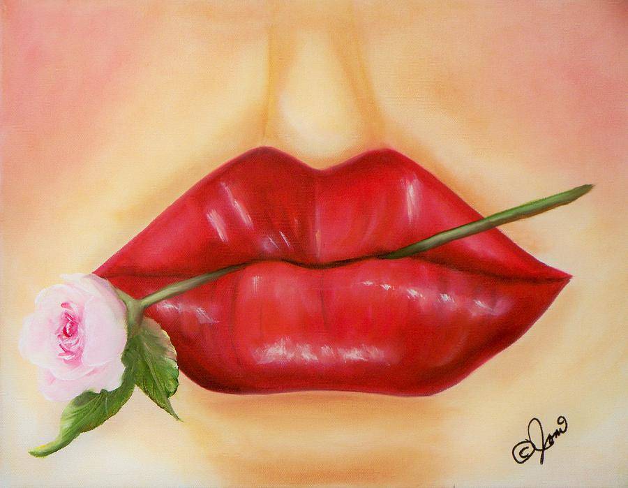 Two Lips Painting by Joni McPherson