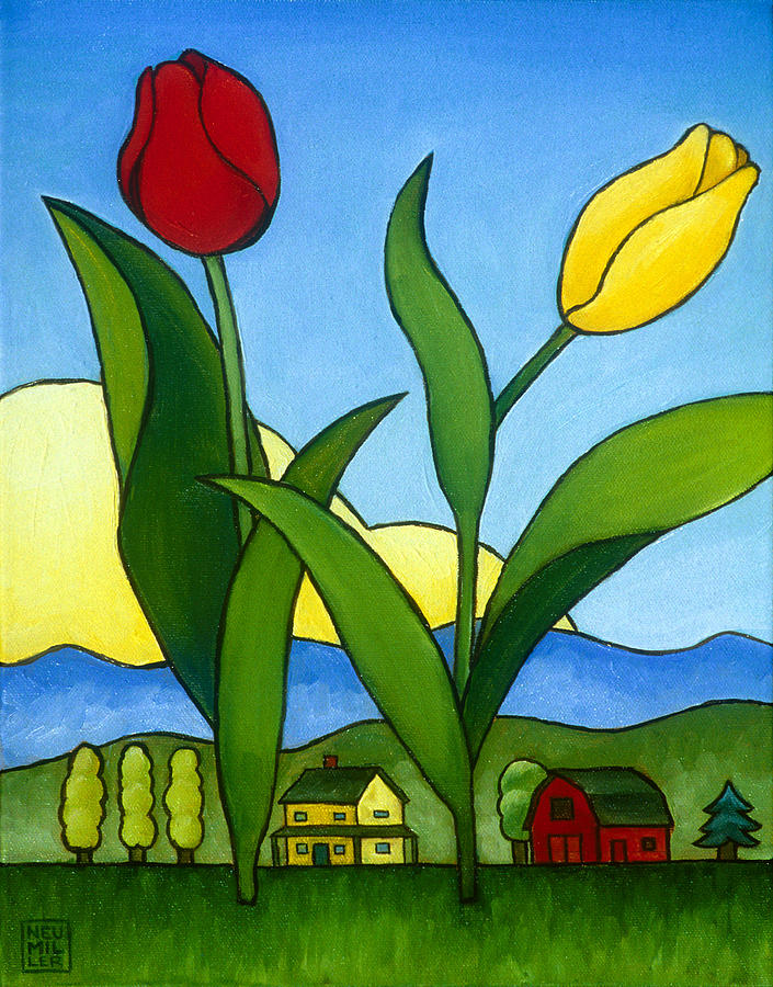 Tulip Painting - Two Lips by Stacey Neumiller