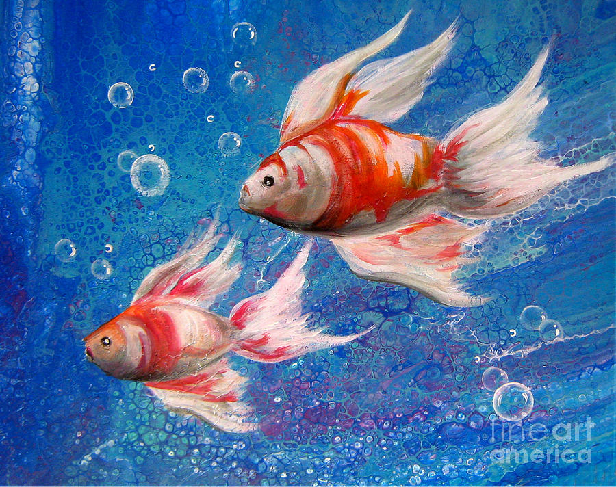 Two little Fishies Painting by Bella Apollonia