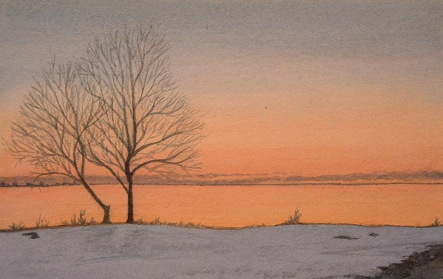 Sunset Painting - Two lovers at sunset by Lynn ACourt