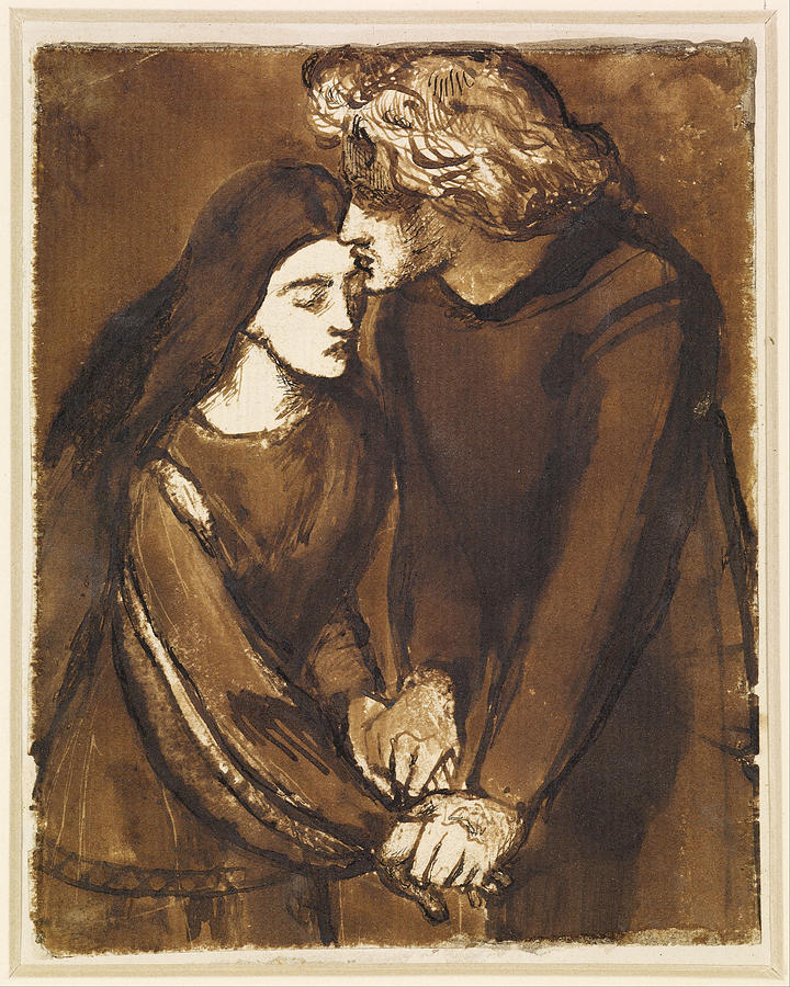 Dante Gabriel Rossetti Painting - Two Lovers by Dante Gabriel Rossetti
