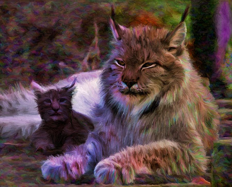 Two Lynxes Digital Art