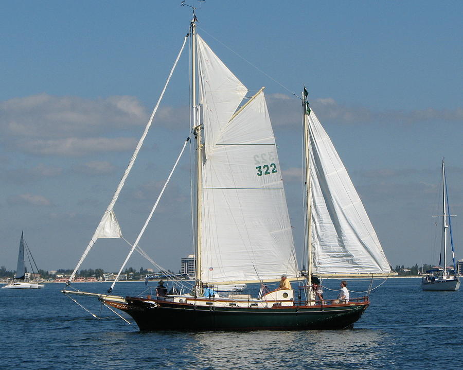 Two masted sailboat Photograph by T Guy Spencer