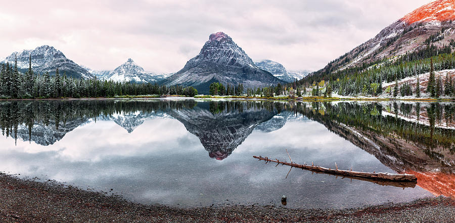Two Medicine Lake Panorama Photograph by Alex Mironyuk
