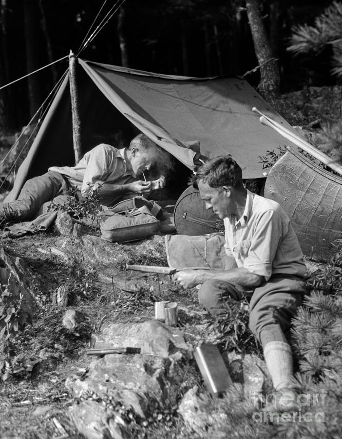 Two Men Camping, C.1920s Photograph by H. Armstrong Roberts/ClassicStock