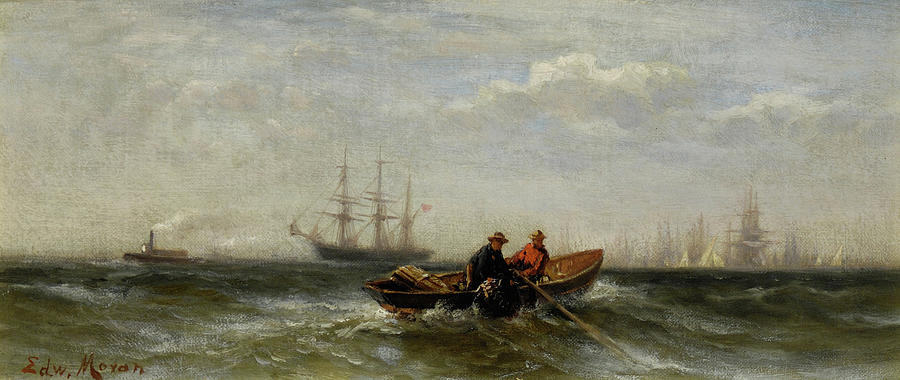 Two Men in a Boat Painting by MotionAge Designs