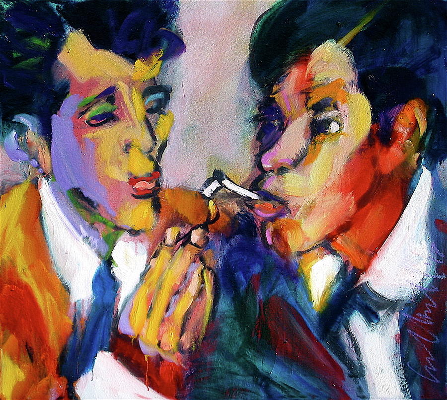 Two Men On A Match Painting by Les Leffingwell