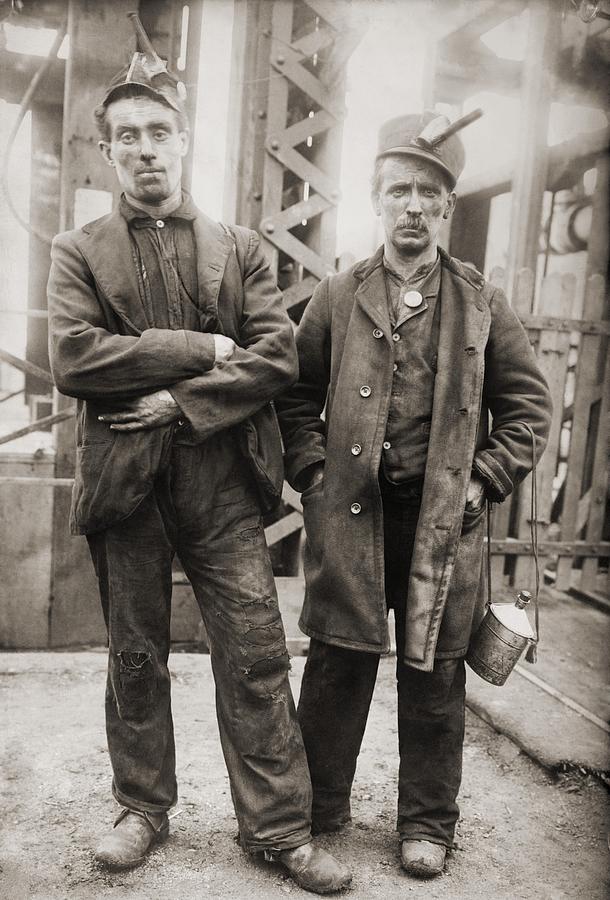 Two Miners Leaving Entrance Of Coal Photograph by Everett - Pixels