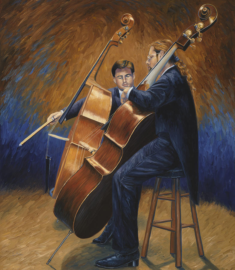 Two Musicians Painting by Lucie Bilodeau
