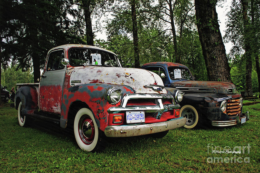 Two Old Pickups in the Park Photograph by Randy Harris