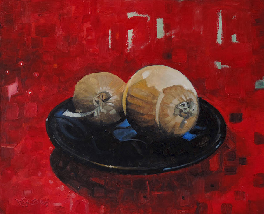 Two Onions and the Mean Reds Painting by T S Carson