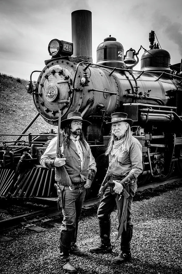 Two Outlaws And Steam Train Photograph by Garry Gay