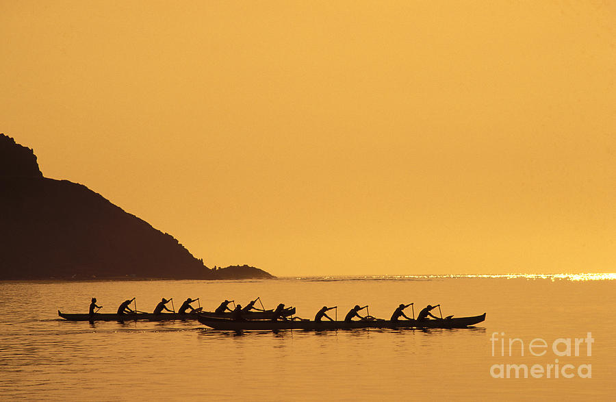 Two Outrigger Canoes Photograph by Dana Edmunds - Printscapes