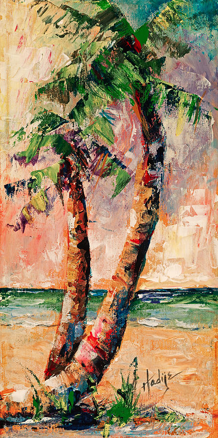 Two Palm Trees Painting by Mary DuCharme