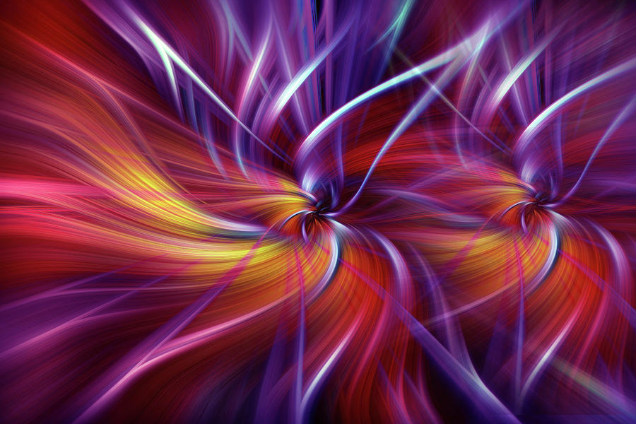 Abstract Digital Art - Two Passionate Souls by Jenny Rainbow