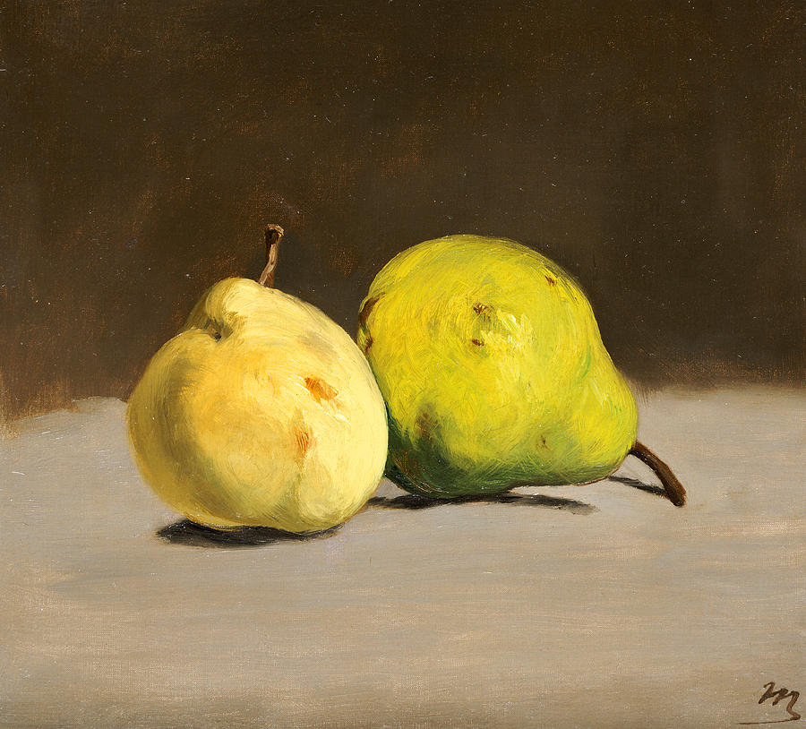Impressionism Painting - Two Pears by Edouard Manet