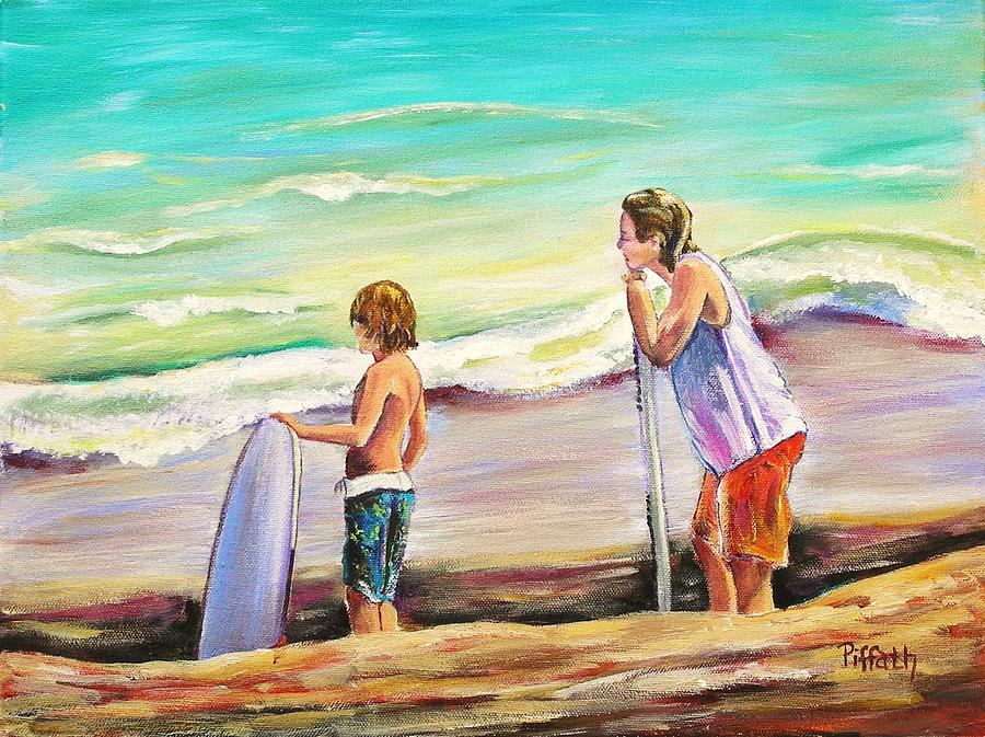 Two Perfect Waves Painting by Patricia Piffath