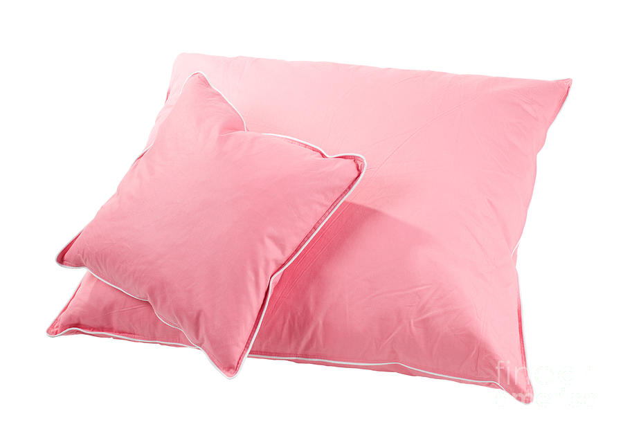 Two pink cotton fluff pillows without cover  Photograph by Arletta Cwalina