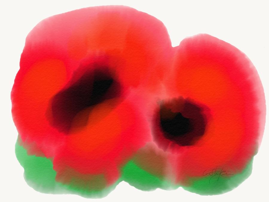 Two poppies Painting by Cristina Stefan