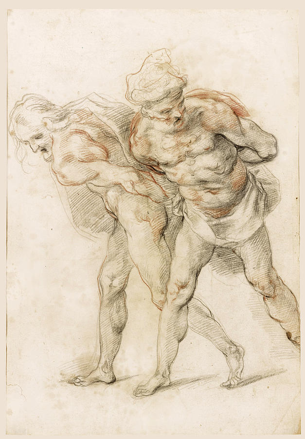 Two Prisoners Drawing by Cherubino Alberti