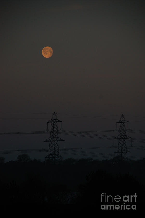 Two-pylon Moon Photograph by Richard Gibb