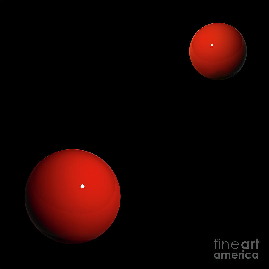 Two Red Balls Digital Art by Olga Hamilton