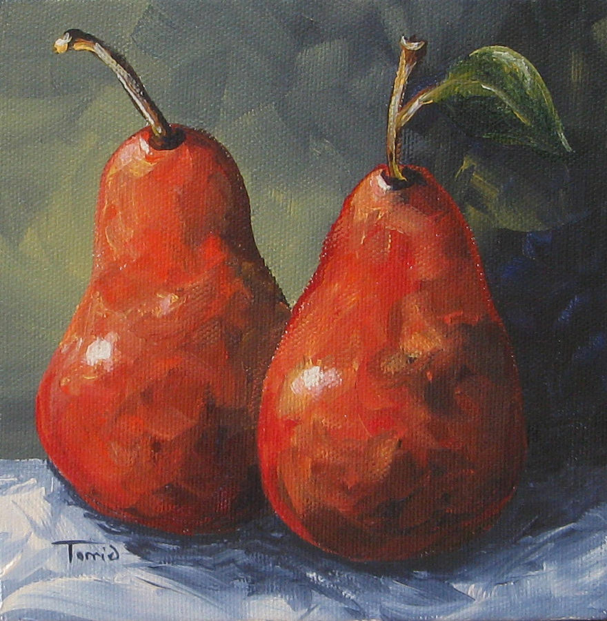 Two Red Pears II  Painting by Torrie Smiley
