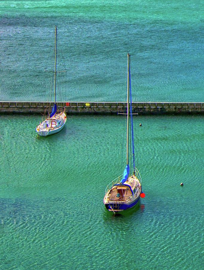 Two Sailboats Photograph by Edward Shmunes
