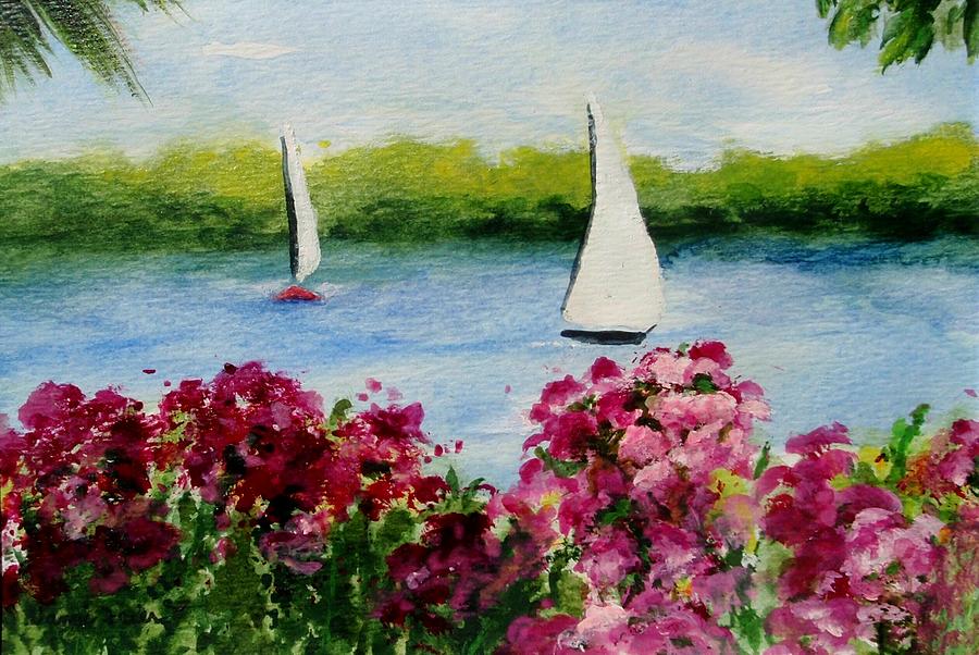 Two Sailboats Painting by Jamie Frier