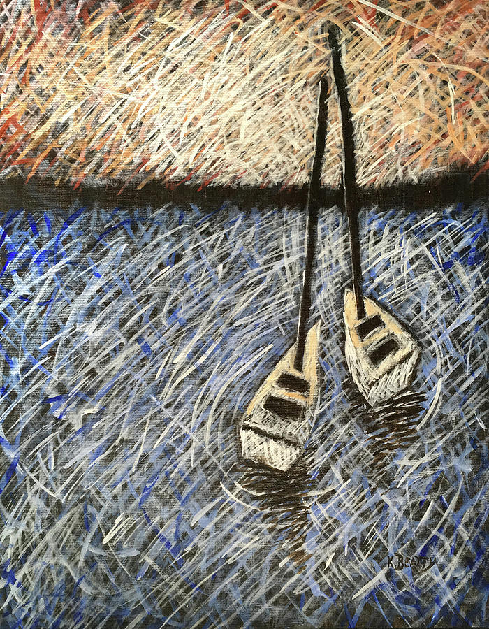 Two Sailboats Painting by Karla Beatty