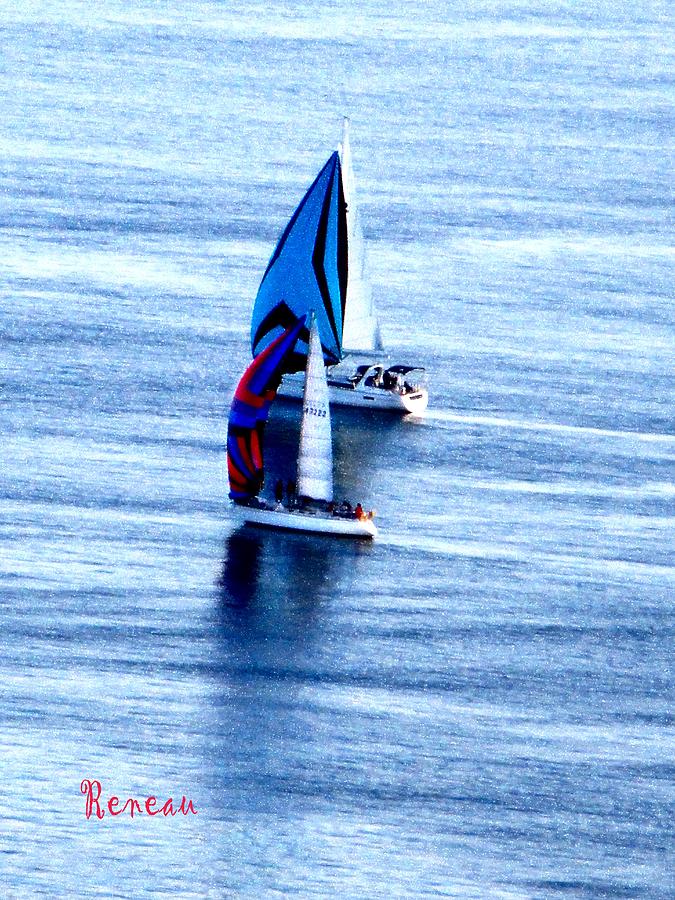 Two Sailboats  Photograph by A L Sadie Reneau