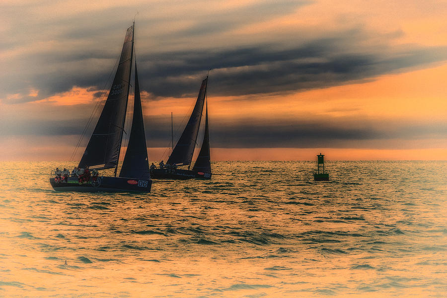 Two Sailboats Sunset Key West Florida DSC01272_16 Photograph by Greg Kluempers