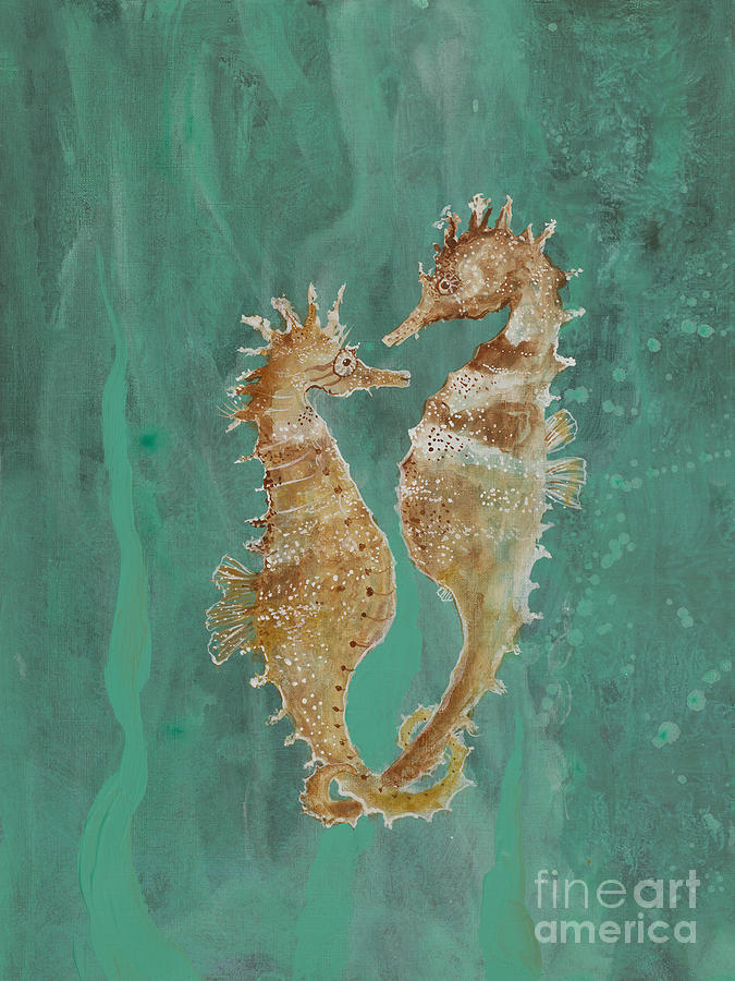 Two Seahorse Lovers Painting by Robin Pedrero