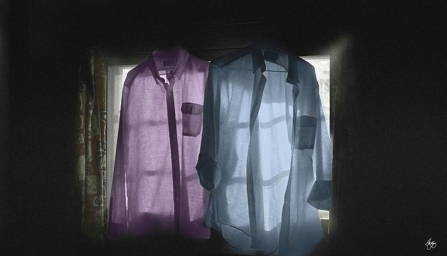 Two Shirts in a Dark Room Photograph by Wayne King