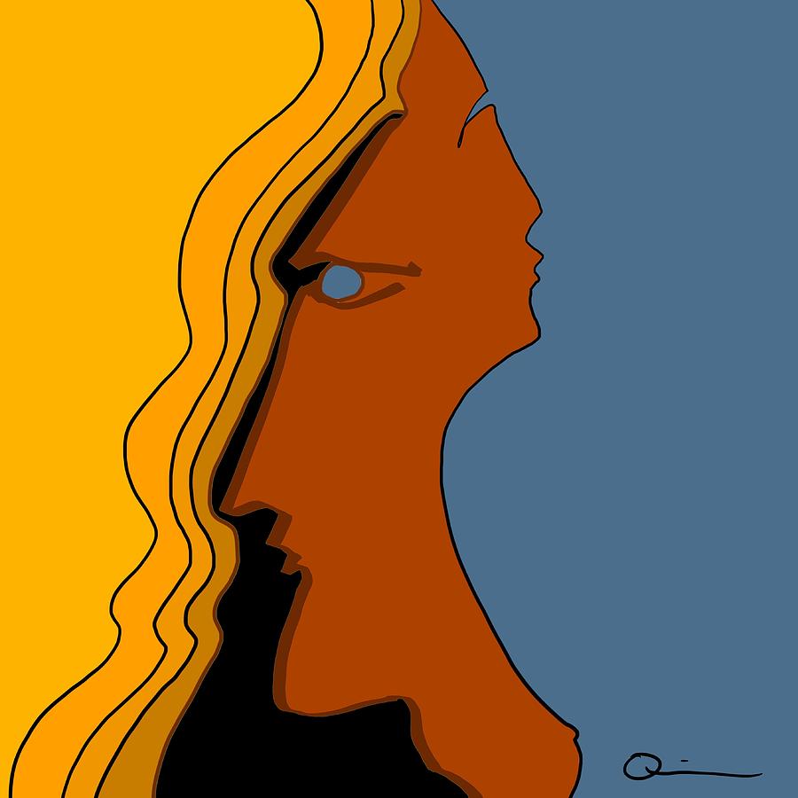 Faces Digital Art - Two Sides by Jeffrey Quiros