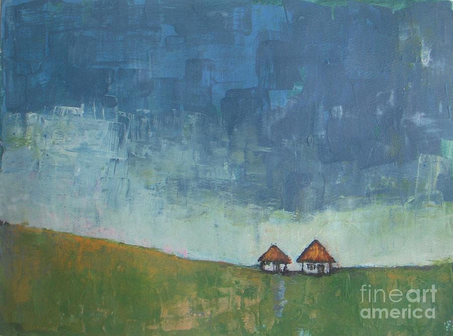 Two Sisters Houses Painting by Vesna Antic
