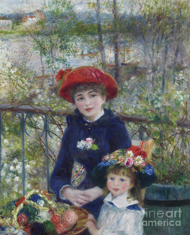 Two Sisters or On The Terrace Painting by Pierre Auguste Renoir