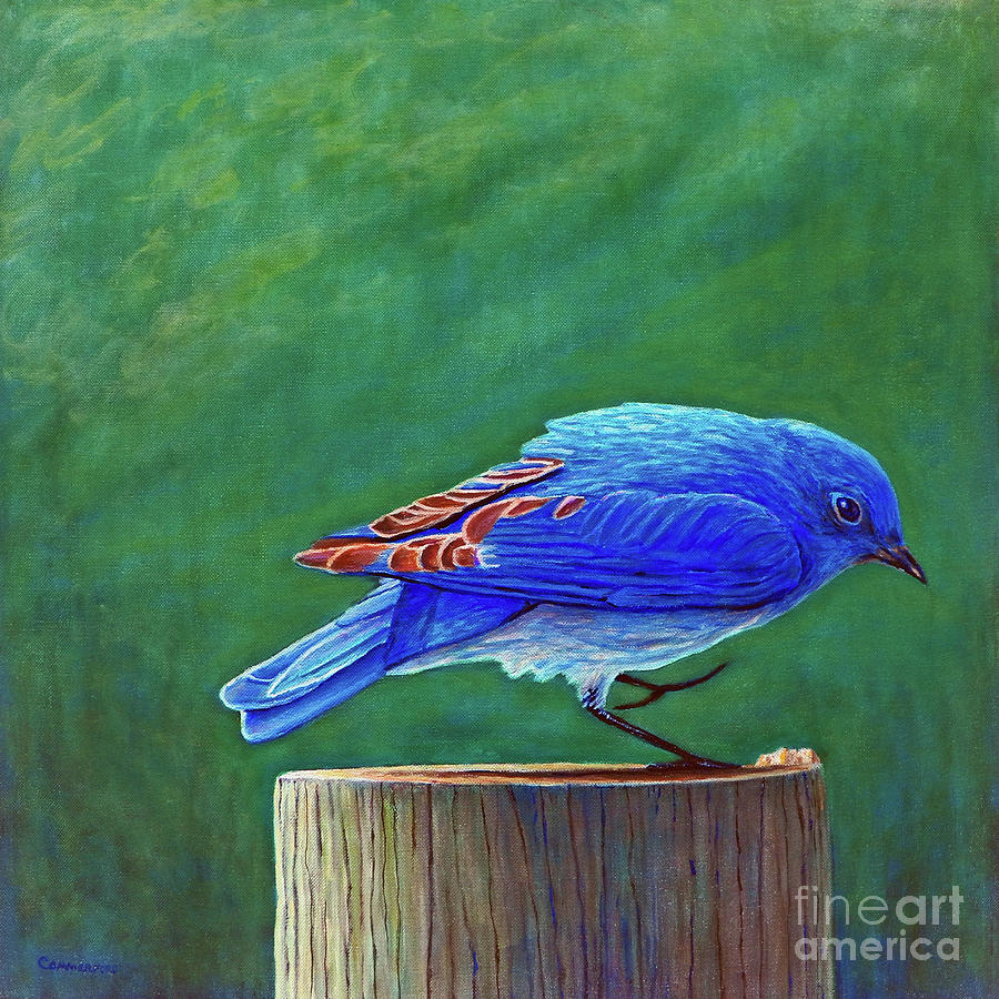 Bluebird Painting - Two Step by Brian  Commerford