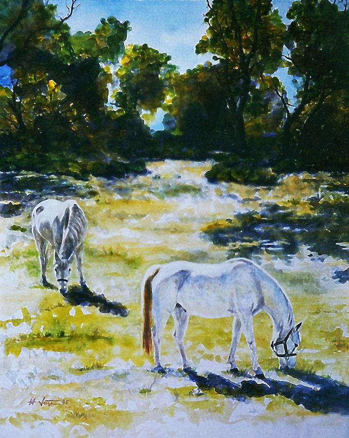 Horse Painting -  Sunlit #1 by Hartmut Jager