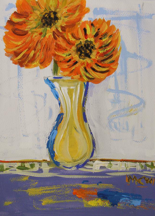 Flower Painting - Two Sunshine Flowers by Mary Carol Williams