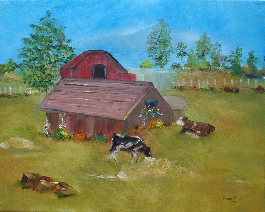 Two Sweet Cows Painting by Judith Rhue